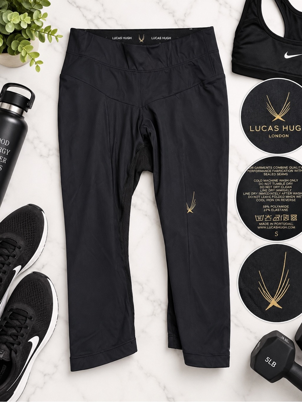 Lucas Hugh London Black Technical Capri Leggings – Size Small